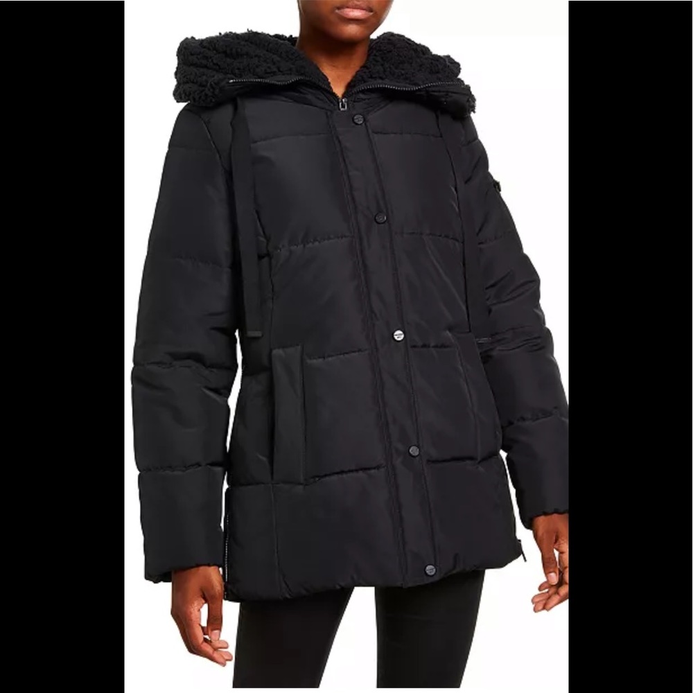 NWOT Madden Girl Puffer Jacket with Sherpa Lined Hood.NWOT